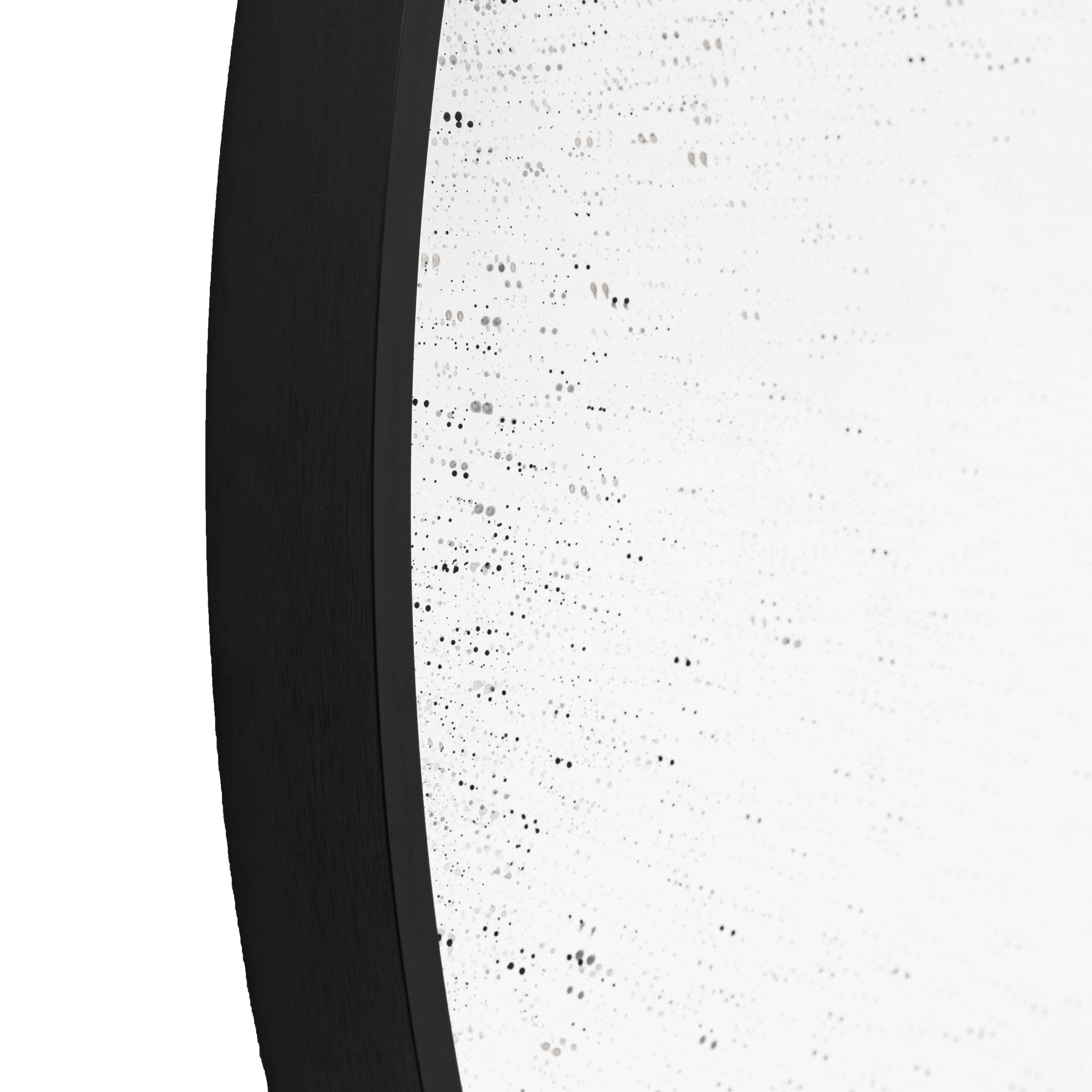 Meadway Black Convex Round Wall Mirror